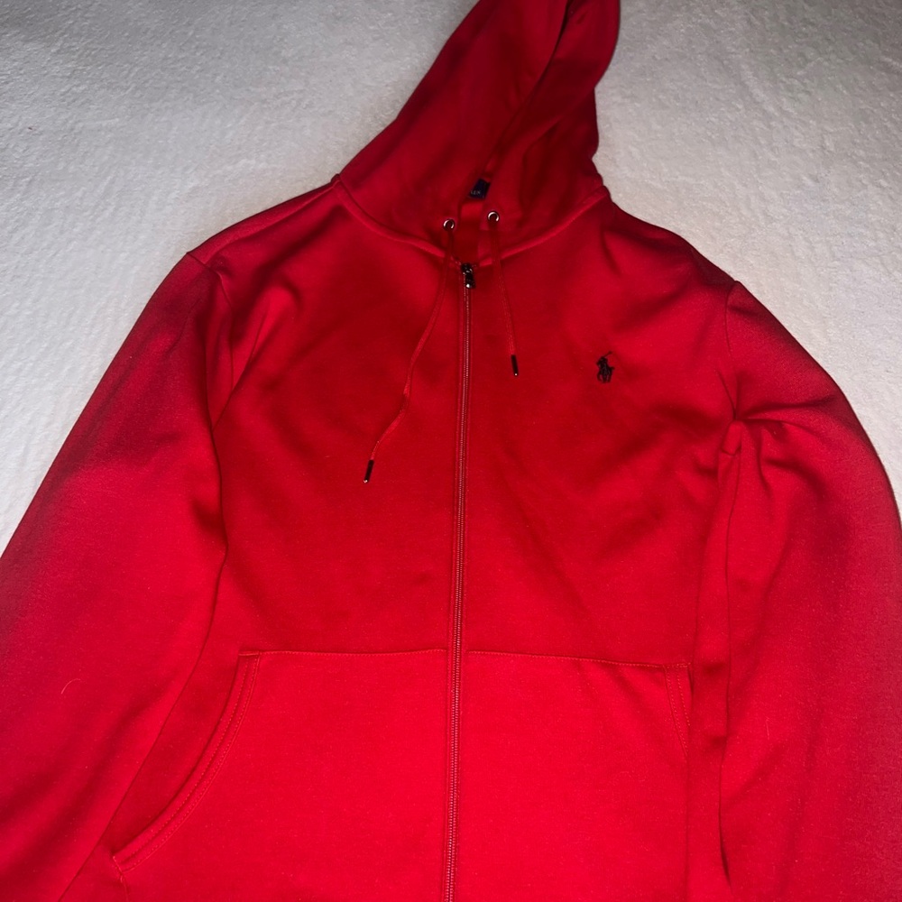 Used Red XL Polo Ralph Lauren Zip Up Hoodie